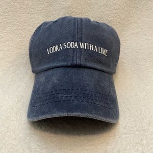 Drink order baseball hat (vodka soda with a lime) brand new never worn